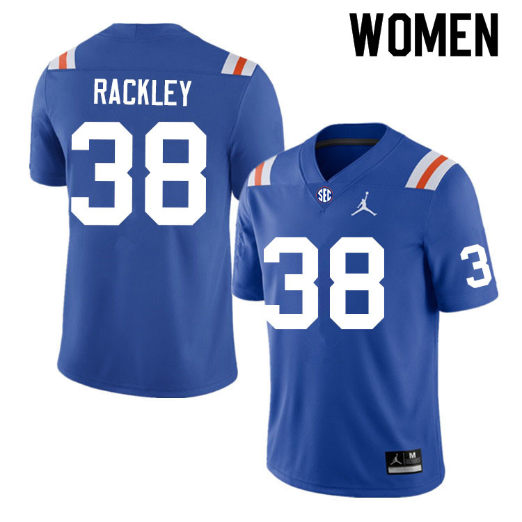 Women #38 Cahron Rackley Florida Gators College Football Jerseys Sale-Throwback